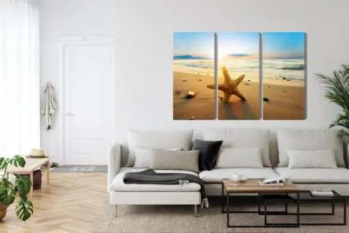 Mehrteiliges Bild Seestern Am Strand 3D