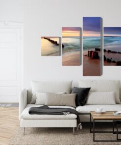 Mehrteiliges Bild Sonnenaufgang Über Der Ostsee