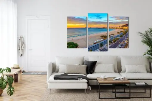 Mehrteiliges Bild Sonnenaufgangsansicht Von Copacabana-Strand Und Avenida