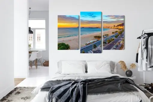 Mehrteiliges Bild Sonnenaufgangsansicht Von Copacabana-Strand Und Avenida