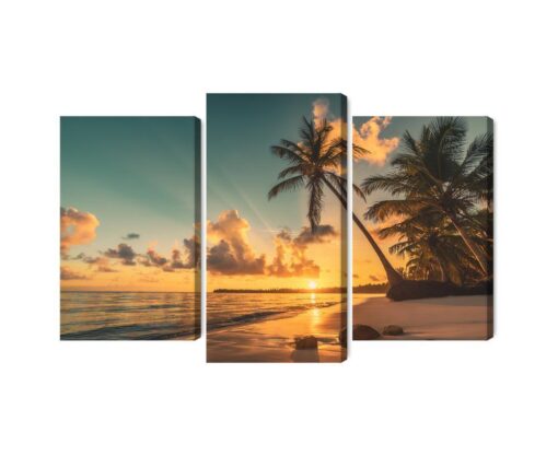 Mehrteiliges Bild Sonnenuntergang Am Dominikanischen Strand