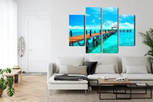 Mehrteiliges Bild Sonnige Landschaft In Der Karibik