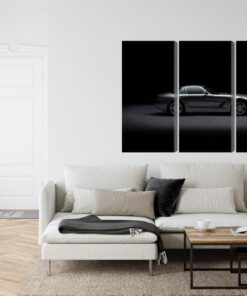 Mehrteiliges Bild Sportwagen Auf Dunklem Hintergrund