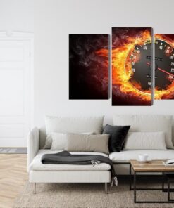 Mehrteiliges Bild Tacho In Flammen