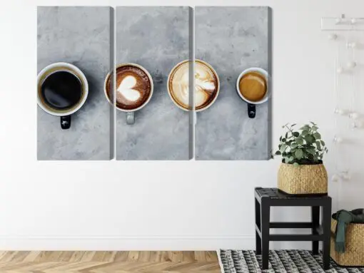 Mehrteiliges Bild Tassen Mit Kaffee