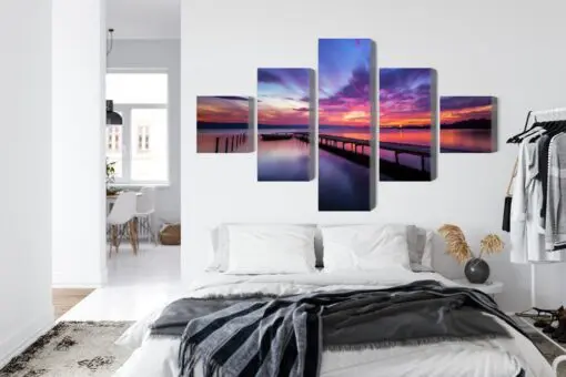 Mehrteiliges Bild Toller Sonnenuntergang