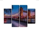 Mehrteiliges Bild Tower Bridge In London Bei Sonnenuntergang
