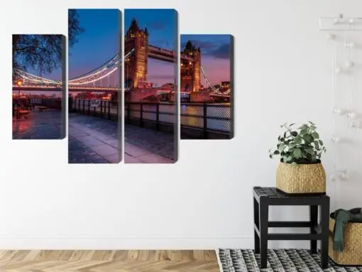 Mehrteiliges Bild Tower Bridge In London Bei Sonnenuntergang