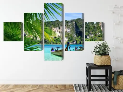 Mehrteiliges Bild Tropische Landschaft 3D