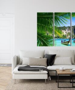 Mehrteiliges Bild Tropische Landschaft 3D