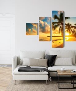 Mehrteiliges Bild Tropischer Strand In Punta Cana Dominikanische Republik