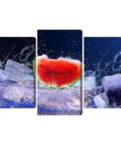 Mehrteiliges Bild Wassermelone Auf Eis