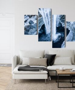Mehrteiliges Bild Winterlicher Wasserfall