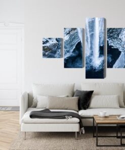 Mehrteiliges Bild Winterlicher Wasserfall