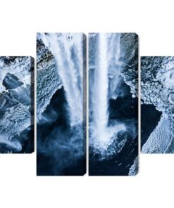 Mehrteiliges Bild Winterlicher Wasserfall