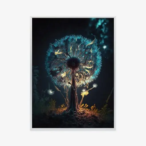 Poster Abstrakter Löwenzahn Im Wald