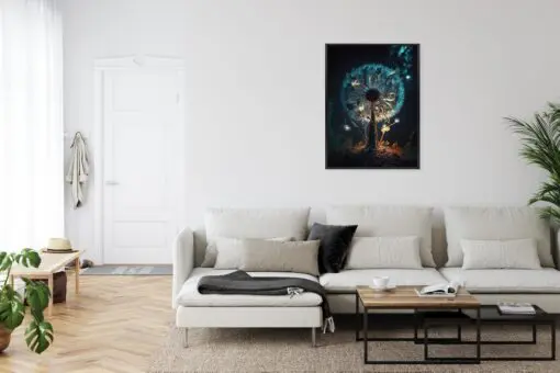 Poster Abstrakter Löwenzahn Im Wald