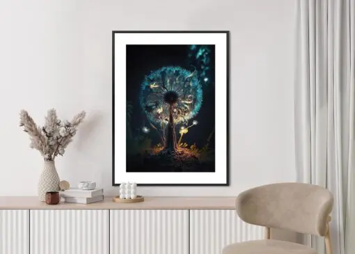 Poster Abstrakter Löwenzahn Im Wald