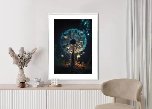 Poster Abstrakter Löwenzahn Im Wald