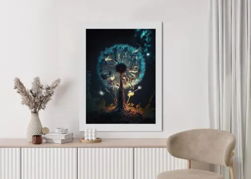 Poster Abstrakter Löwenzahn Im Wald