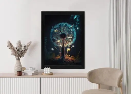 Poster Abstrakter Löwenzahn Im Wald
