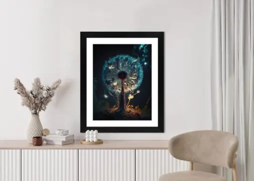 Poster Abstrakter Löwenzahn Im Wald