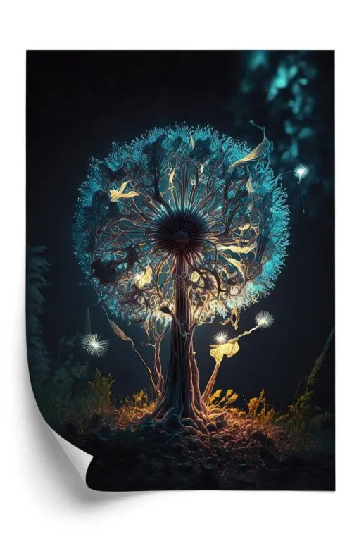 Poster Abstrakter Löwenzahn Im Wald