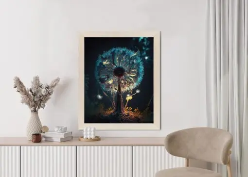 Poster Abstrakter Löwenzahn Im Wald