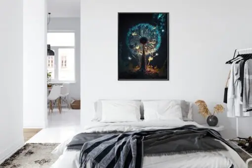 Poster Abstrakter Löwenzahn Im Wald
