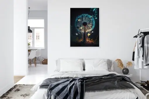 Poster Abstrakter Löwenzahn Im Wald