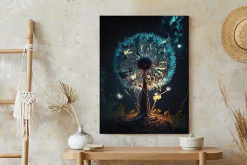 Poster Abstrakter Löwenzahn Im Wald
