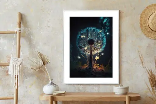 Poster Abstrakter Löwenzahn Im Wald
