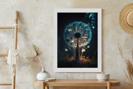 Poster Abstrakter Löwenzahn Im Wald