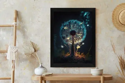Poster Abstrakter Löwenzahn Im Wald