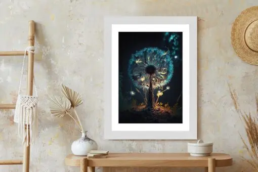 Poster Abstrakter Löwenzahn Im Wald