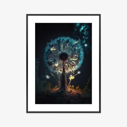 Poster Abstrakter Löwenzahn Im Wald