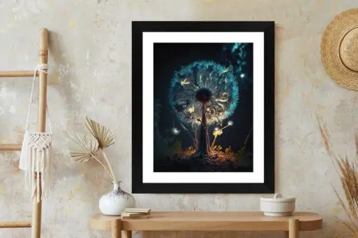 Poster Abstrakter Löwenzahn Im Wald