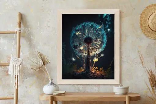 Poster Abstrakter Löwenzahn Im Wald