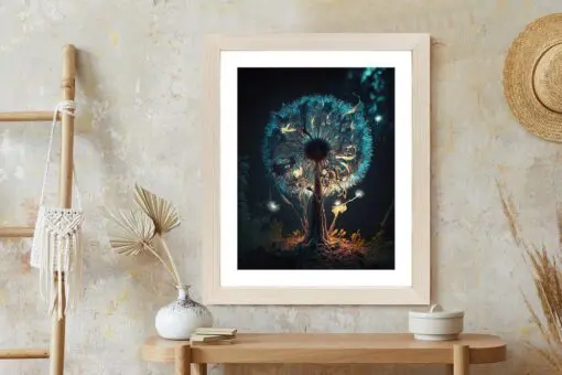 Poster Abstrakter Löwenzahn Im Wald