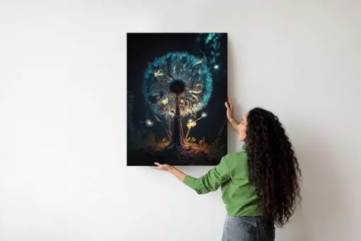 Poster Abstrakter Löwenzahn Im Wald
