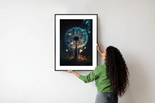 Poster Abstrakter Löwenzahn Im Wald