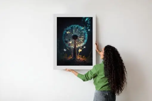 Poster Abstrakter Löwenzahn Im Wald