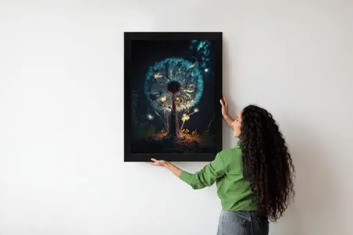 Poster Abstrakter Löwenzahn Im Wald