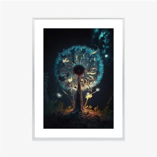 Poster Abstrakter Löwenzahn Im Wald