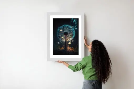Poster Abstrakter Löwenzahn Im Wald