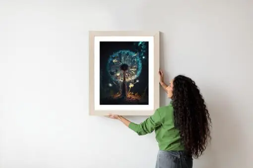 Poster Abstrakter Löwenzahn Im Wald