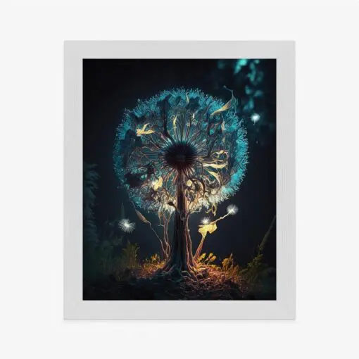 Poster Abstrakter Löwenzahn Im Wald