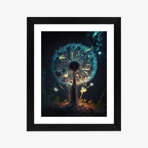 Poster Abstrakter Löwenzahn Im Wald