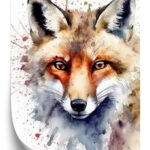 Poster Aquarell Mit Einem Fuchskopf