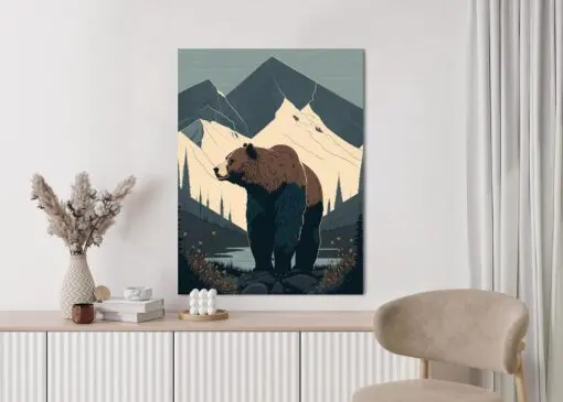 Poster Bär In Den Bergen In Der Abbildung